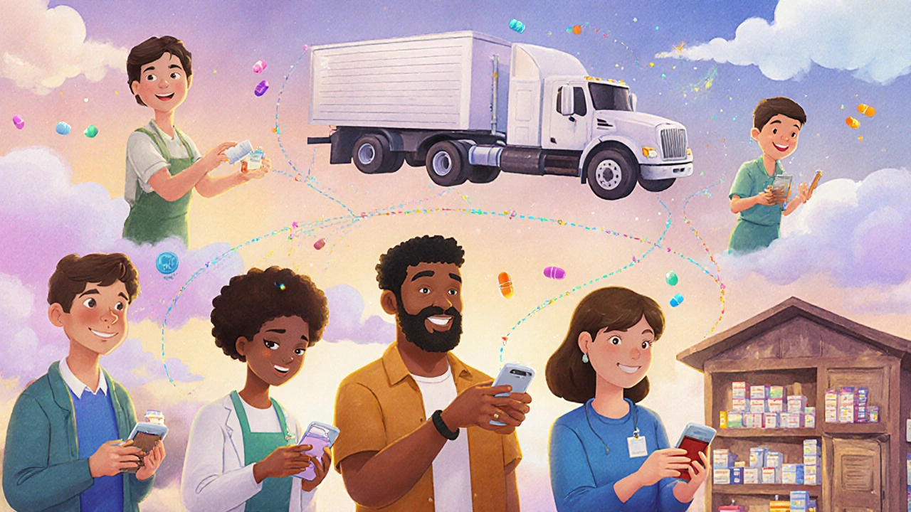 Patients scan pills, watching animated journeys of their medicine through the supply chain.